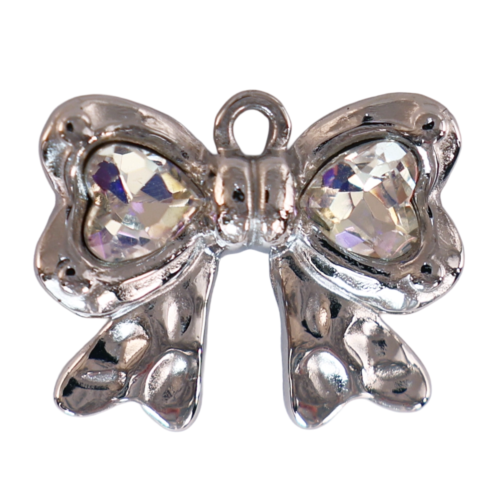Silver rhinestone bow