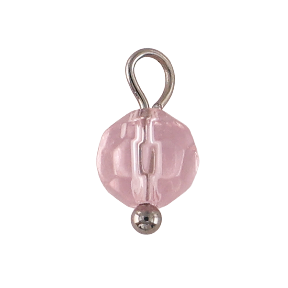 Pink glass beads