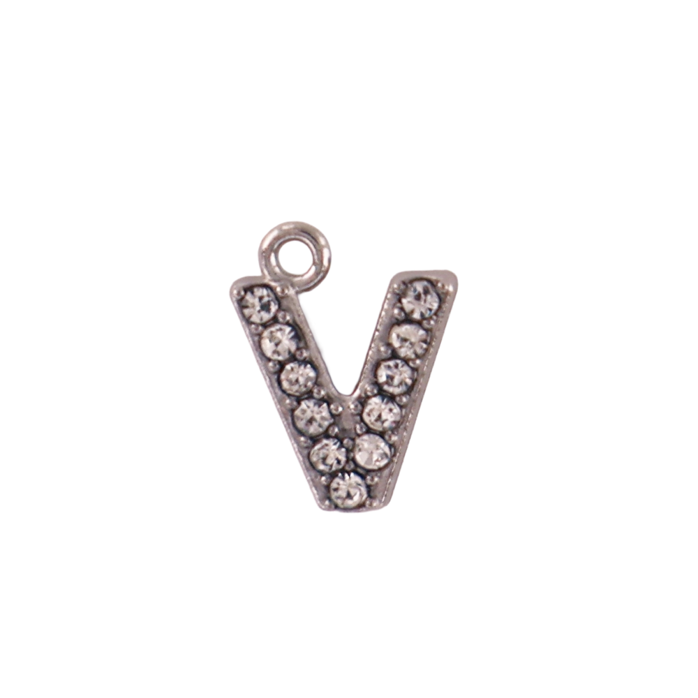Mini silver V-letter