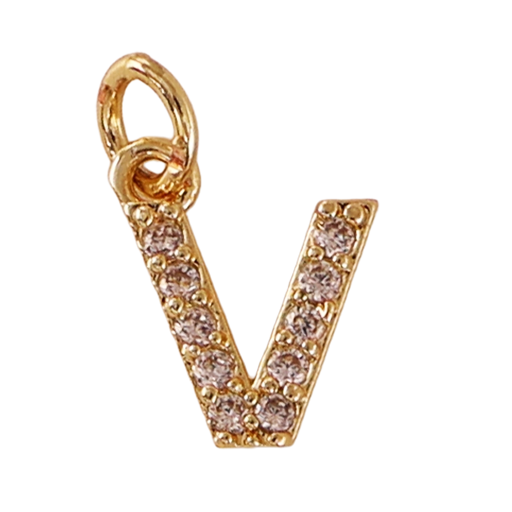 Mini gold v-letter